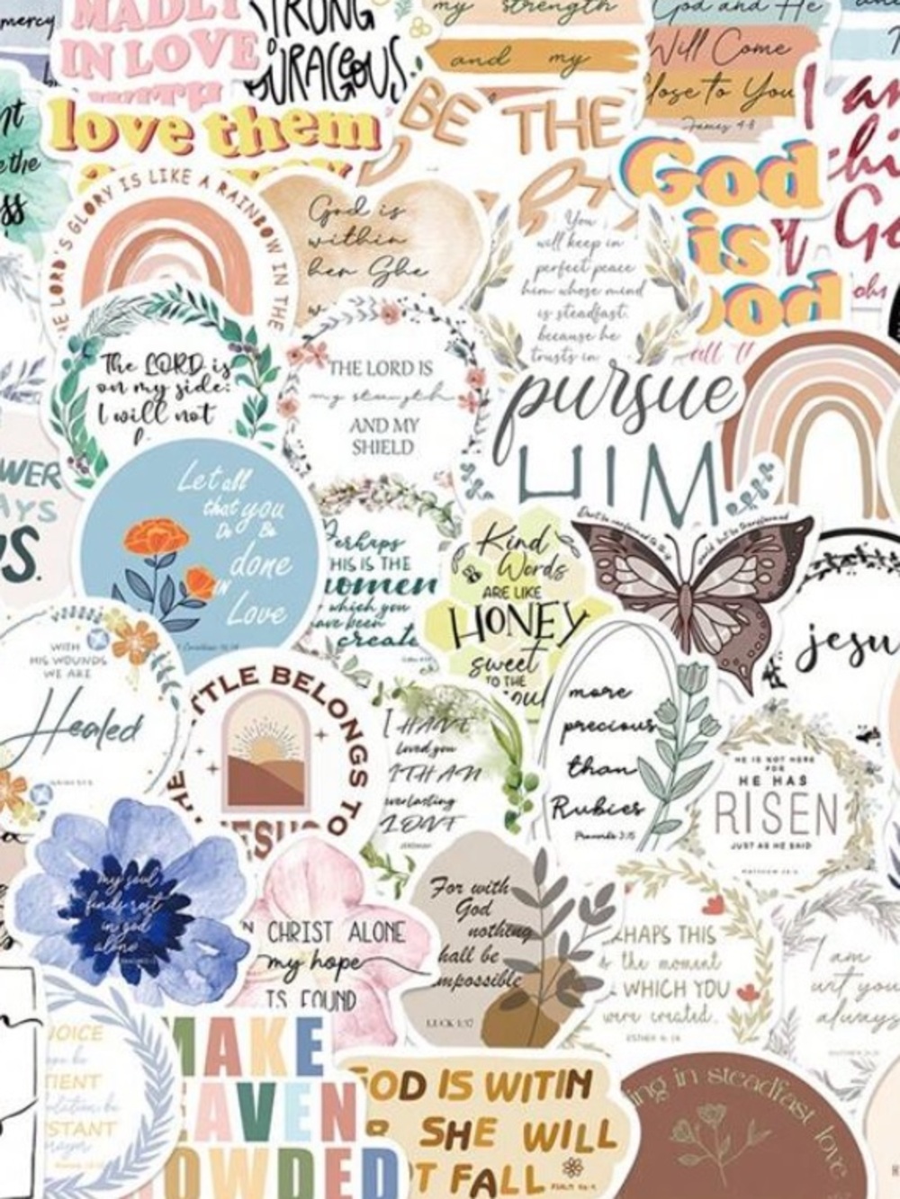 50pk Christian Inspirational Sticker Set - 50 Pieces! - Picture 5 of 5